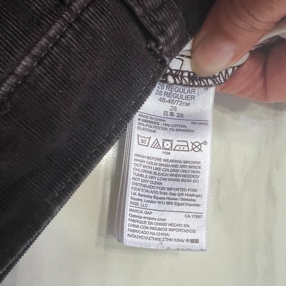 Gap 1969 Baby Boot Dark Brown Corduroys in Size 28R - Picture 3 of 16